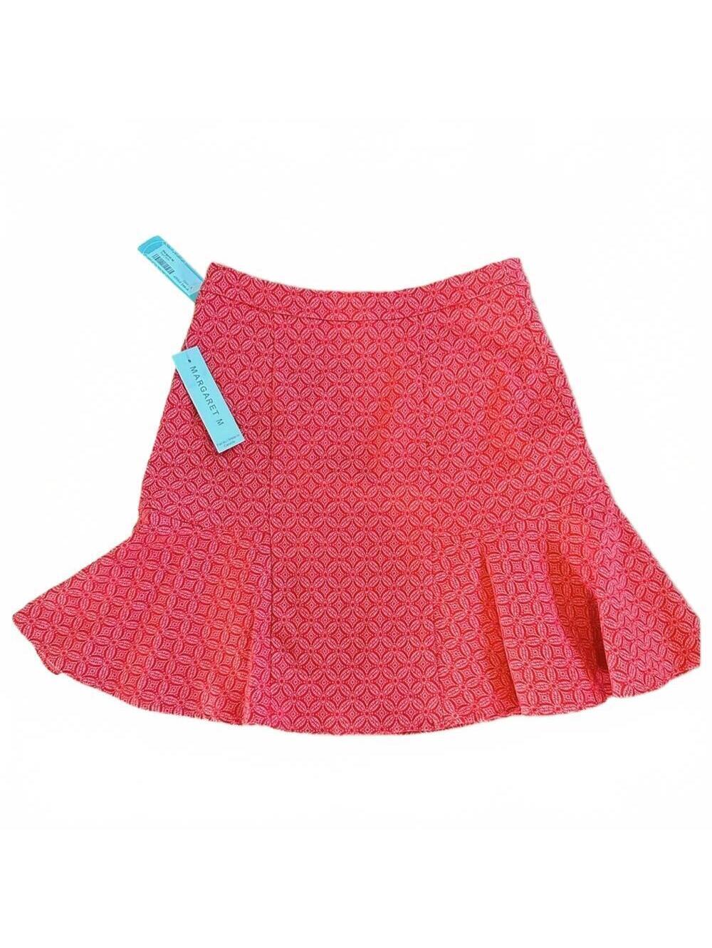 NWT Margaret M Joya Mini Skirt for Stitch Fix, Orange Pink Patterned, Size Small